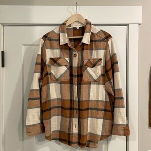 SOLD Tan & Cream Shacket | Medium | BeachLunchLounge